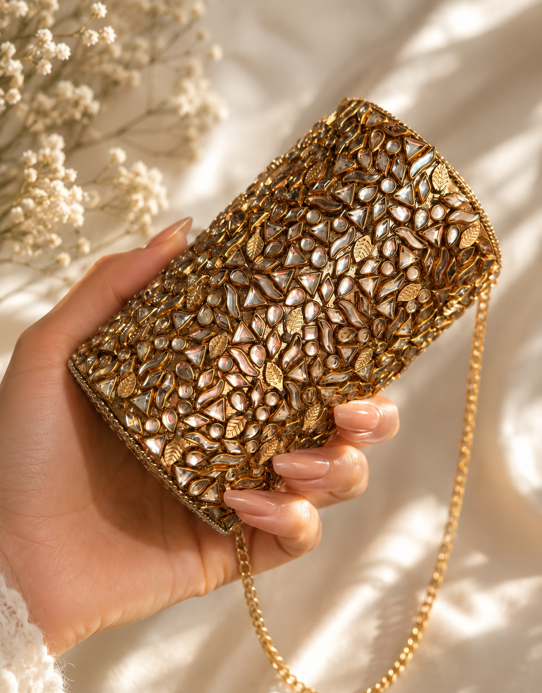 Naina Kundan Mini Clutch