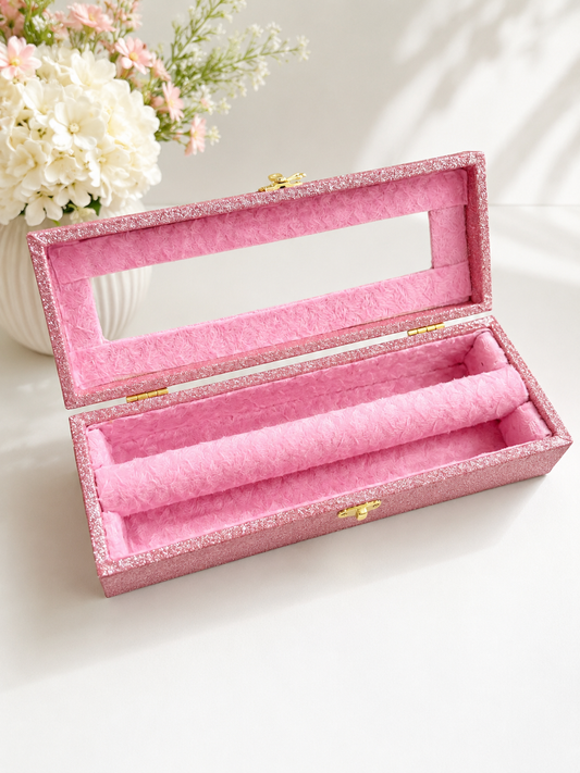 Pink Sparkly One Rod Bangle Box