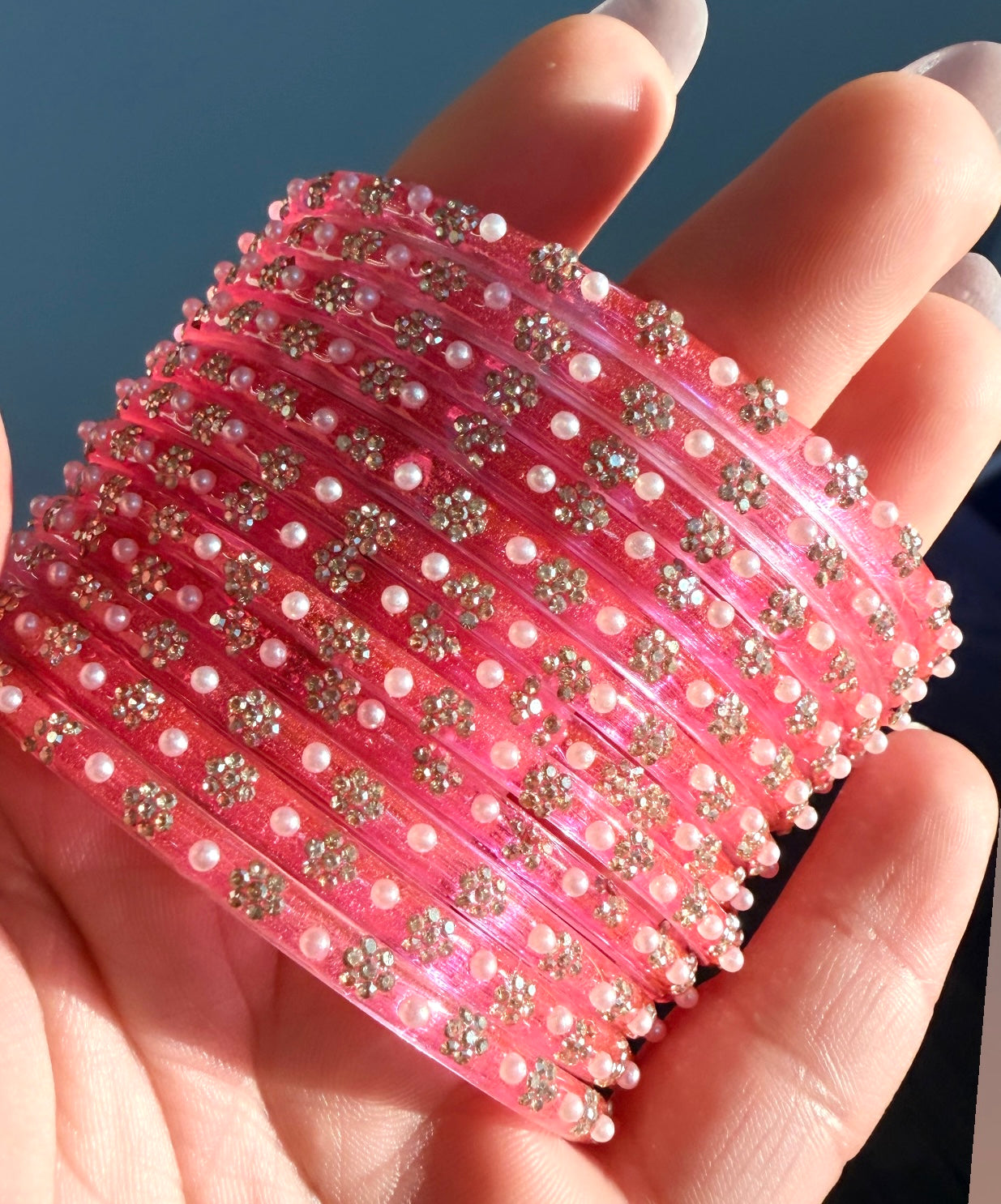Sonal Pearl Glass Bangle Set