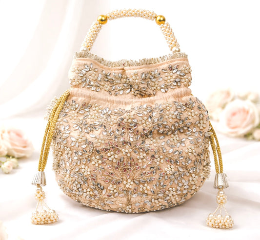 Roshni Peach Colored Potli Bag