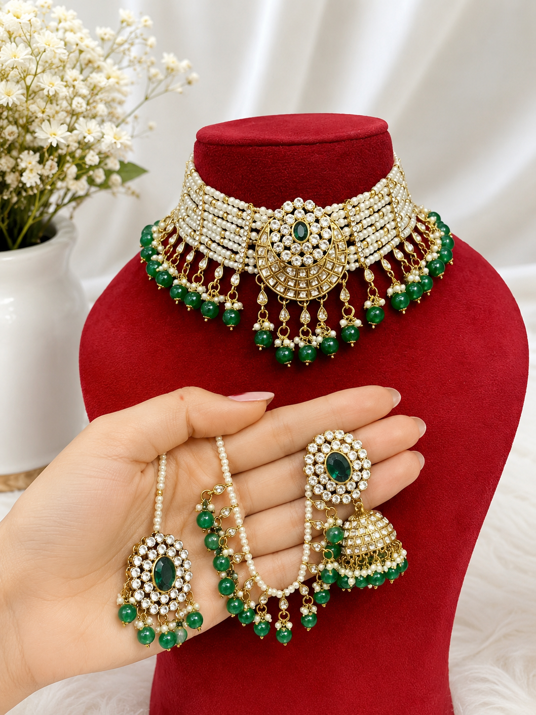 Krishma Heavy Necklace Set with Sahara Earrings