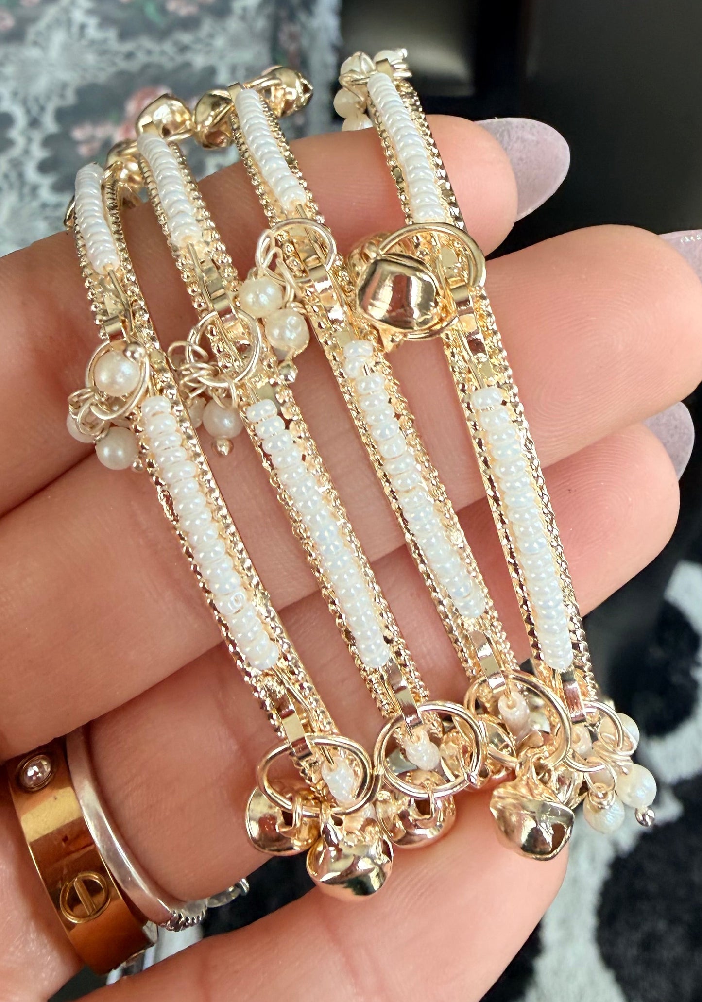 Golden Pearl Kashmiri Bangles