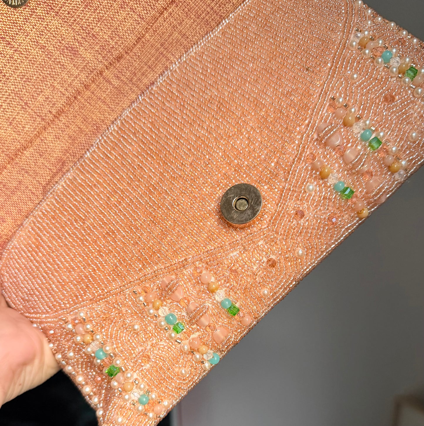 Simran Premium Quality Pearl Embroidered Beaded Clutch