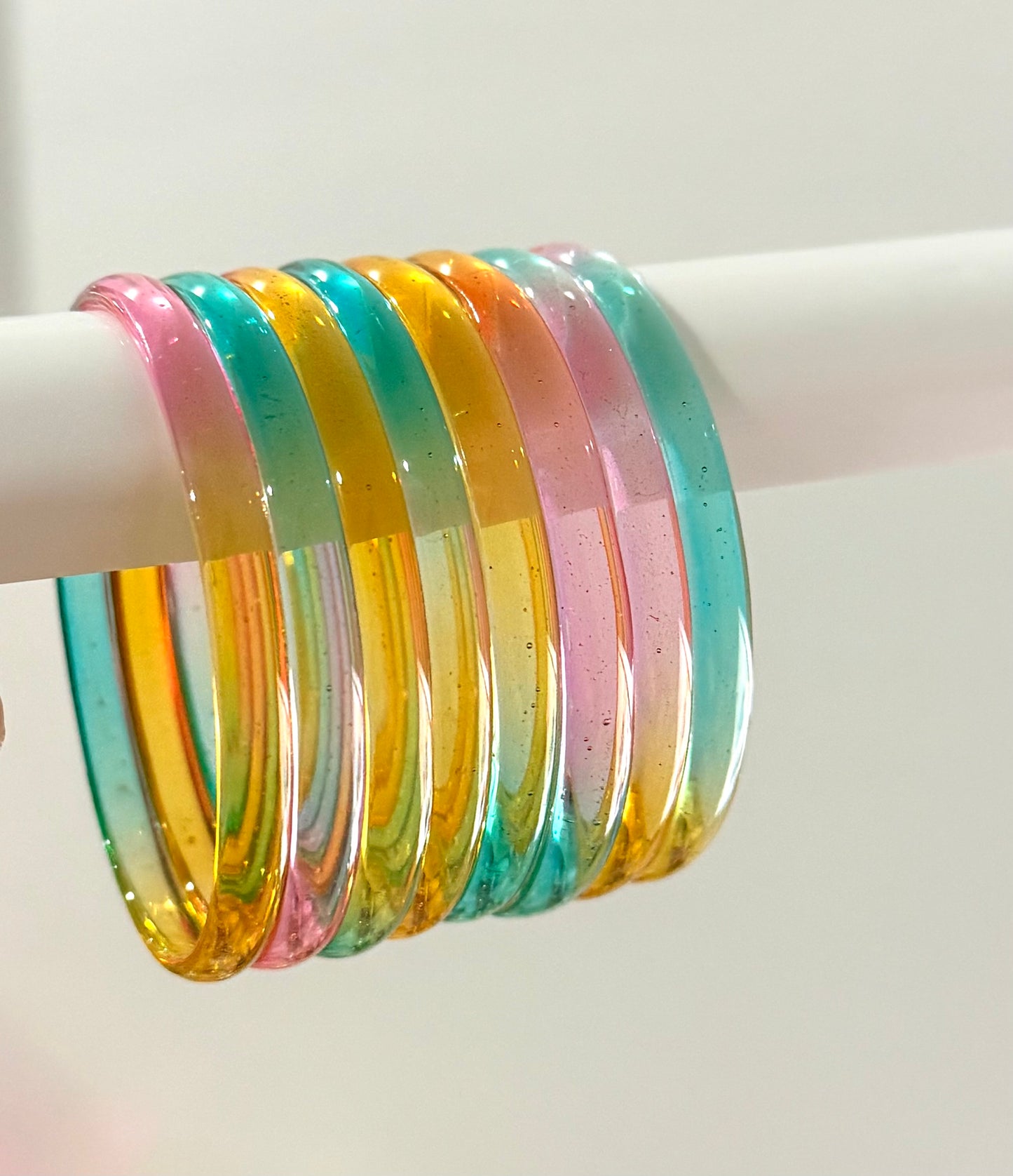 Sophia Glossy Glass Bangle Set