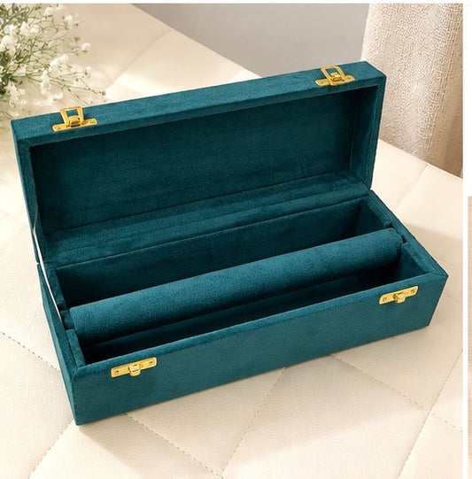 Teal Green Velvet One Rod Bangle Box