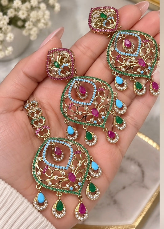 Jadau Earrings & Tikka Set