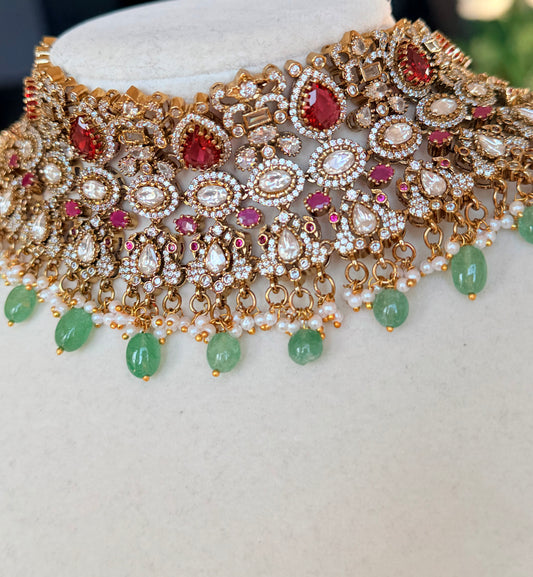 Meher Choker Moissanite Kundan Necklace