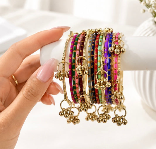 Kids Multi Color Bangle Set with Kashmiri Bangles