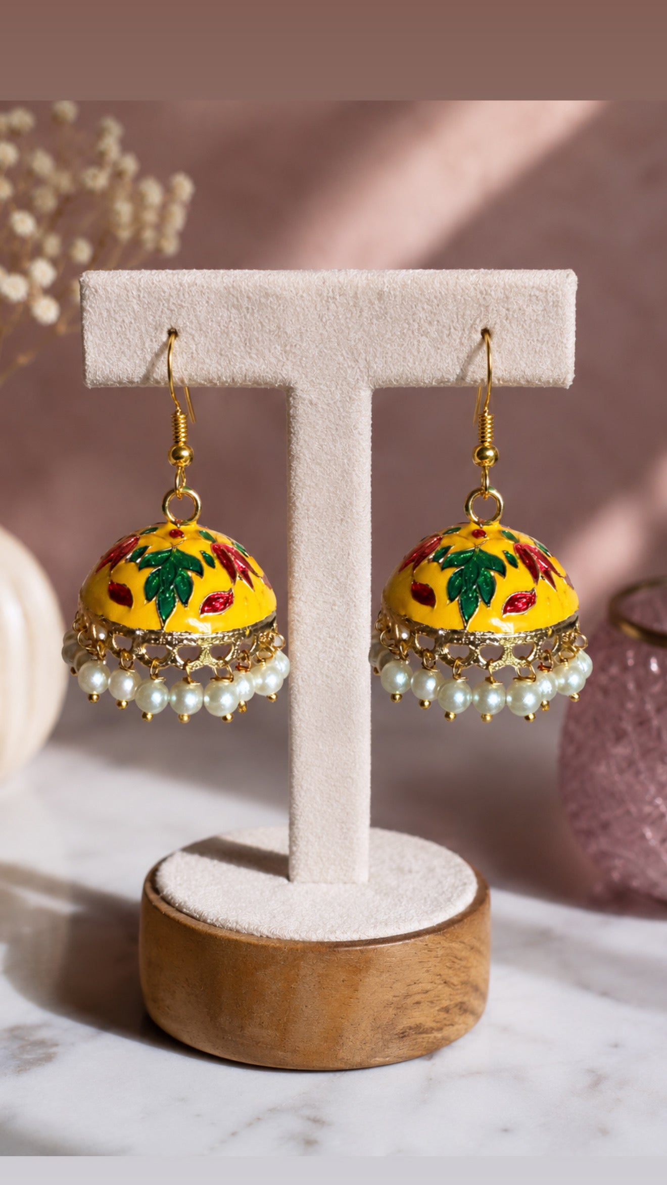 Gurnoor Meenakari Jhumkis