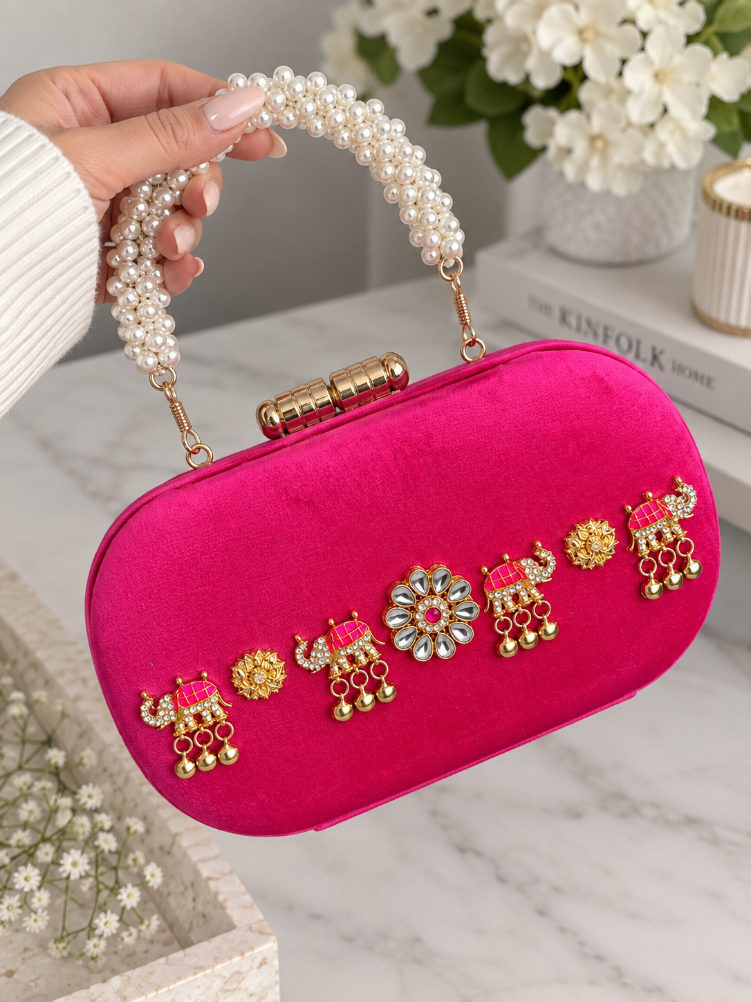 Sabyasachi Kashmiri Style Suede Clutch