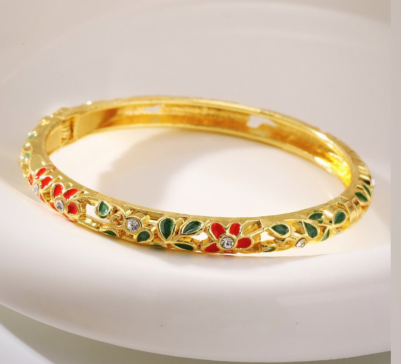 Mariam Openable Enamel Bangle Bracelet