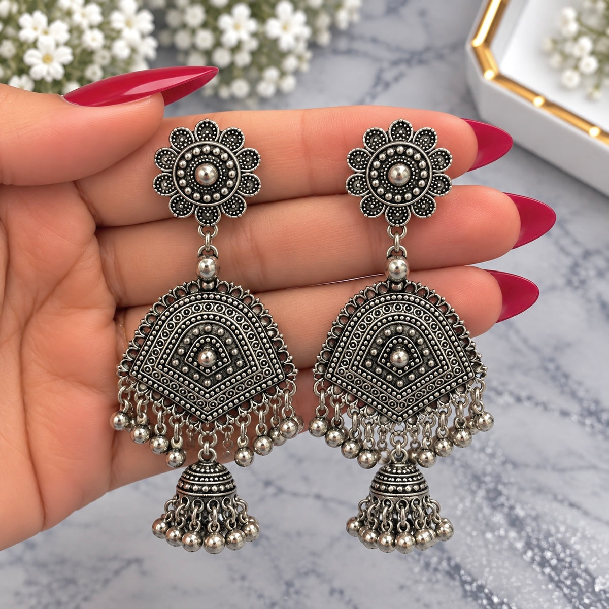Simran Oxidized Necklace Set
