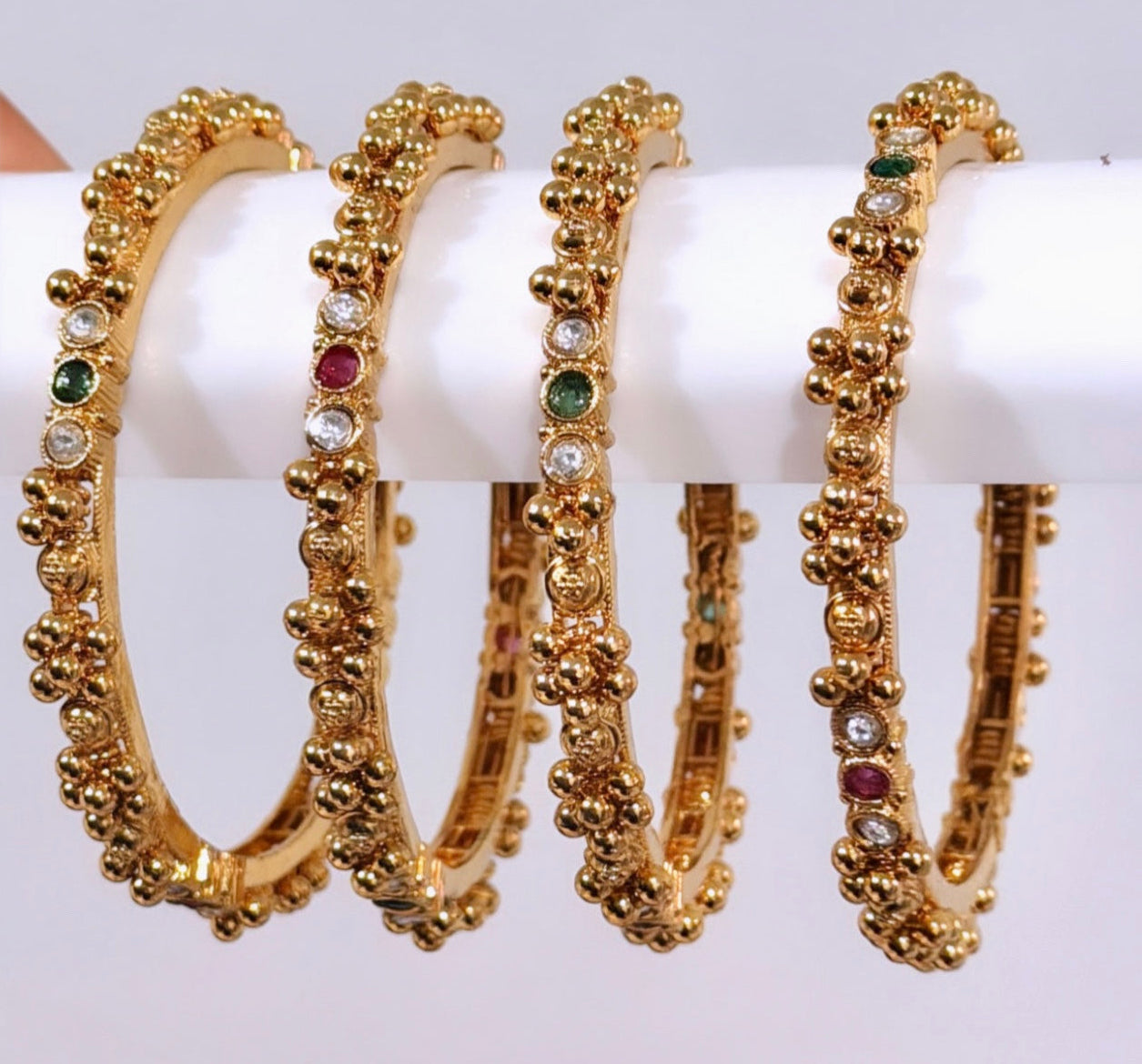 Aveena Premium Gold Plated Bangle Set-Set of 4