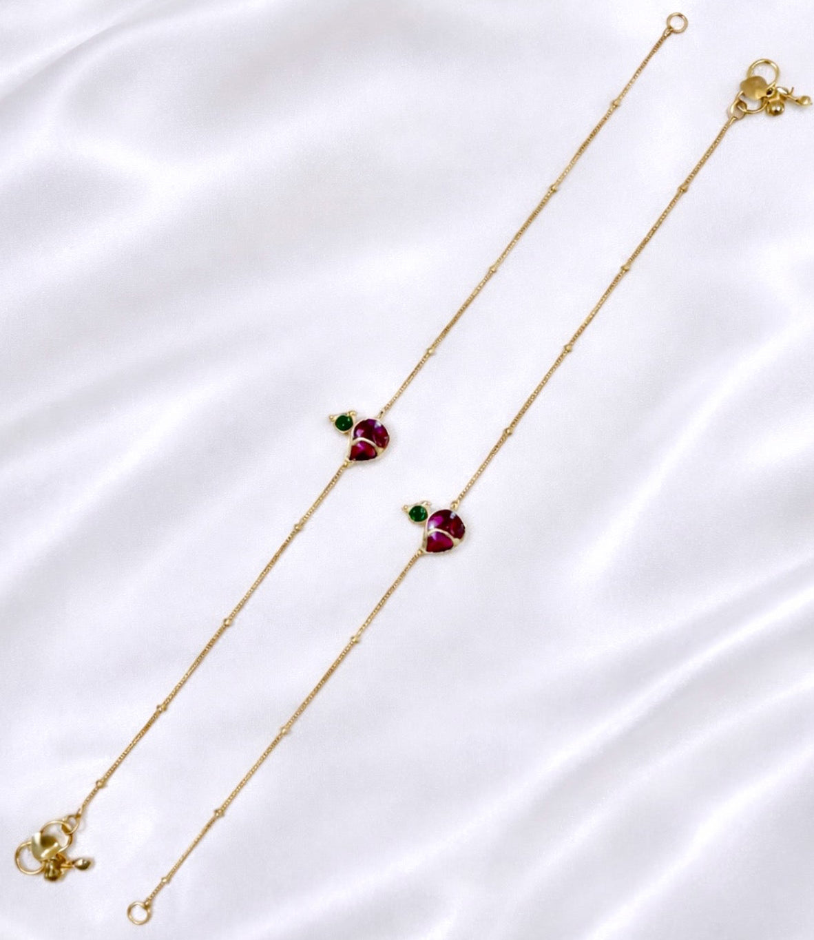 Pachi Kundan Anklets