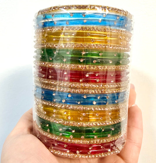 Aarohi Multi Color Glass Bangle Set