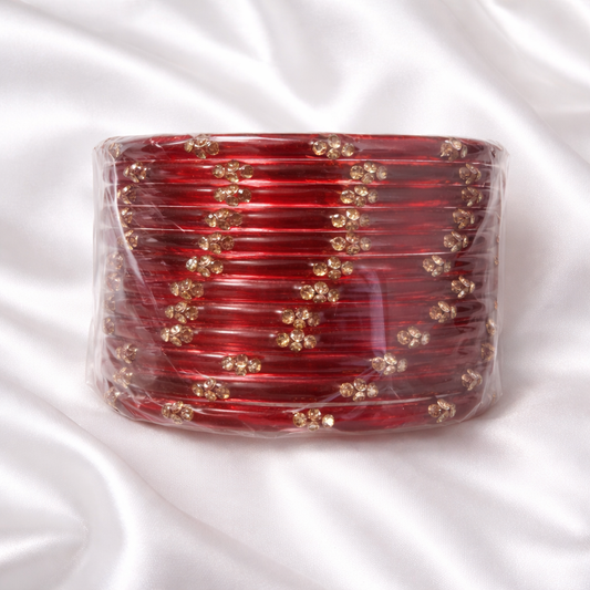 Ishita Pink Glass Bangle Set