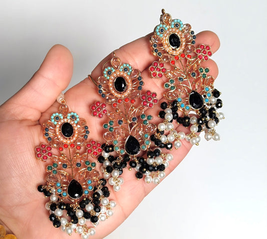 Amreen Nauratan Pakistani Choker Style Necklace Set-Back in Stock