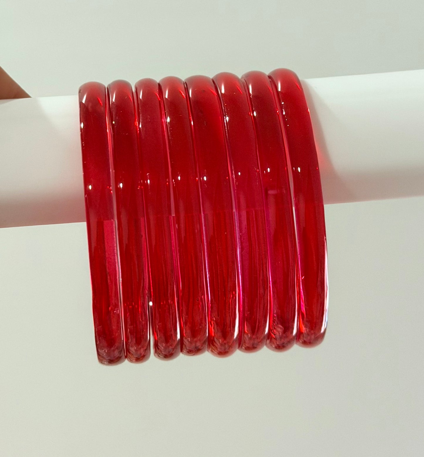Sophia Glossy Glass Bangle Set