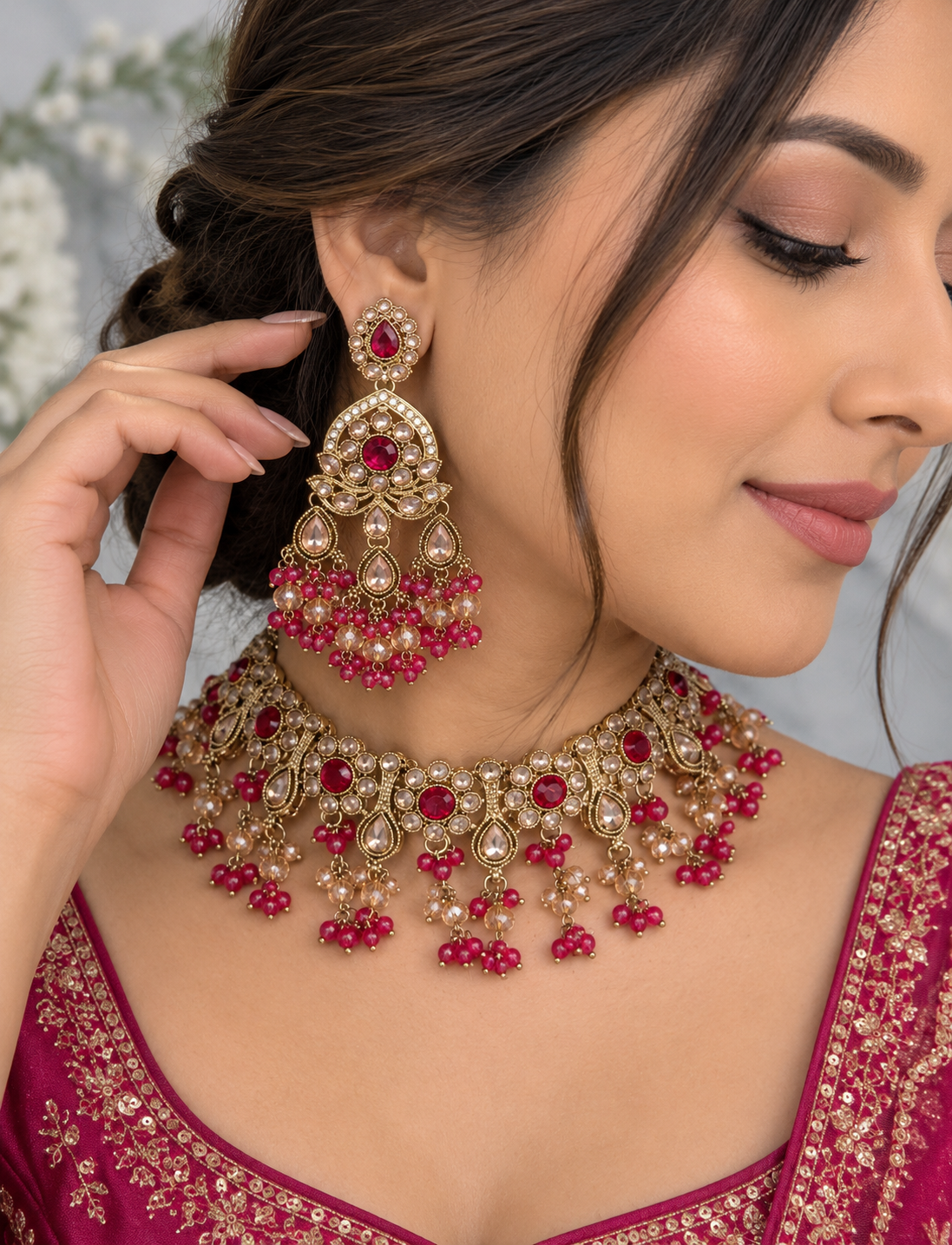 Mehak Polki Necklace Set