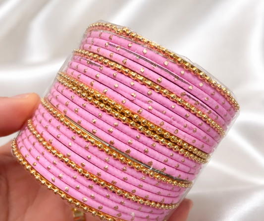 Palak Metal Dotted Bangle Set