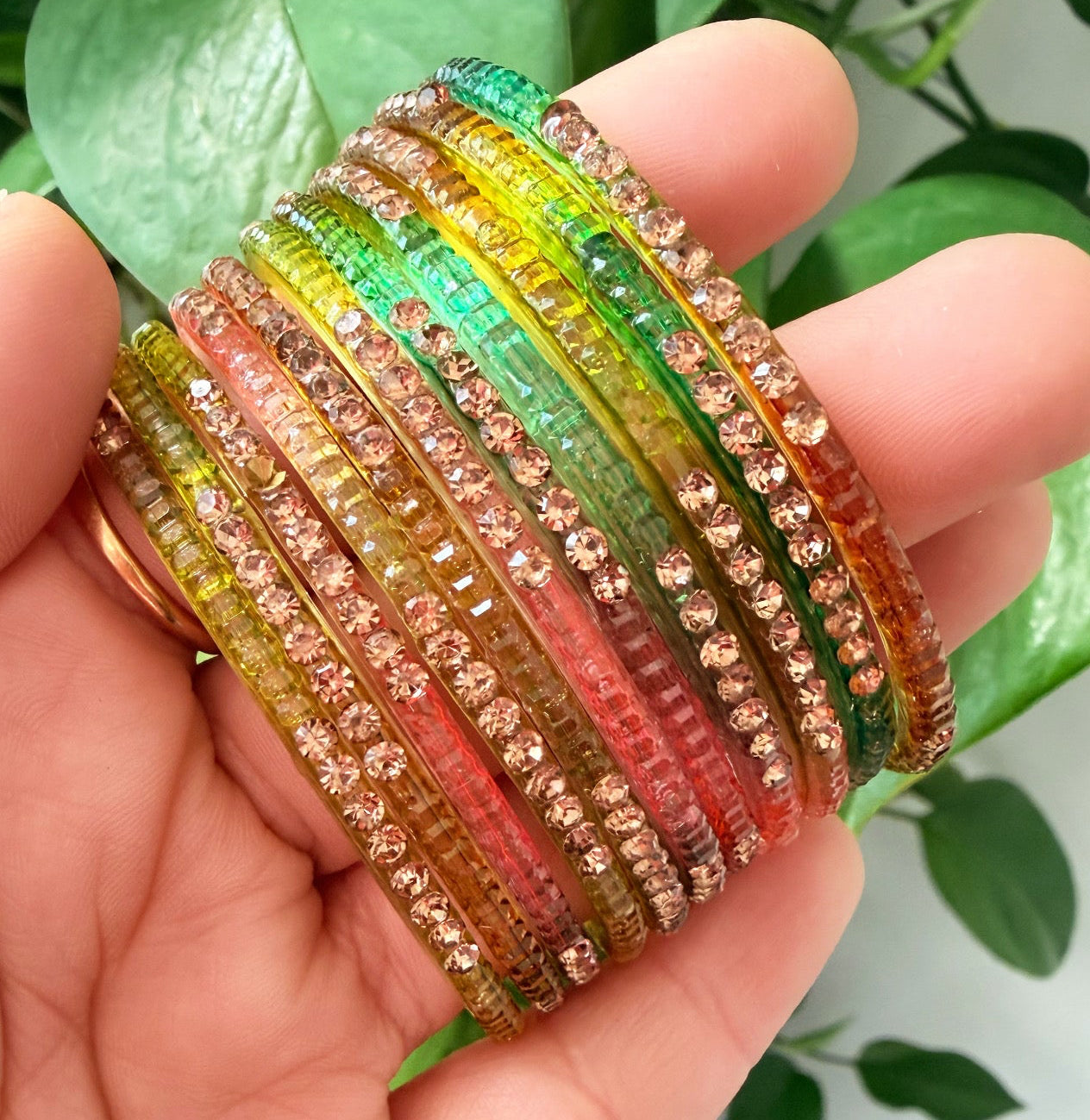Sophia Glass Bangle Set