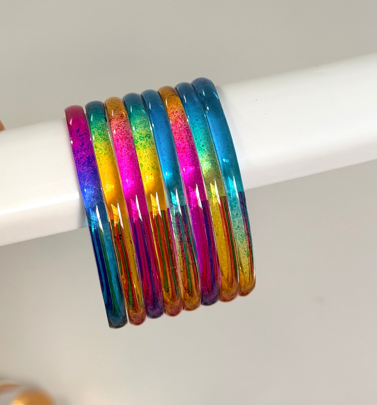 Sophia Glossy Glass Bangle Set