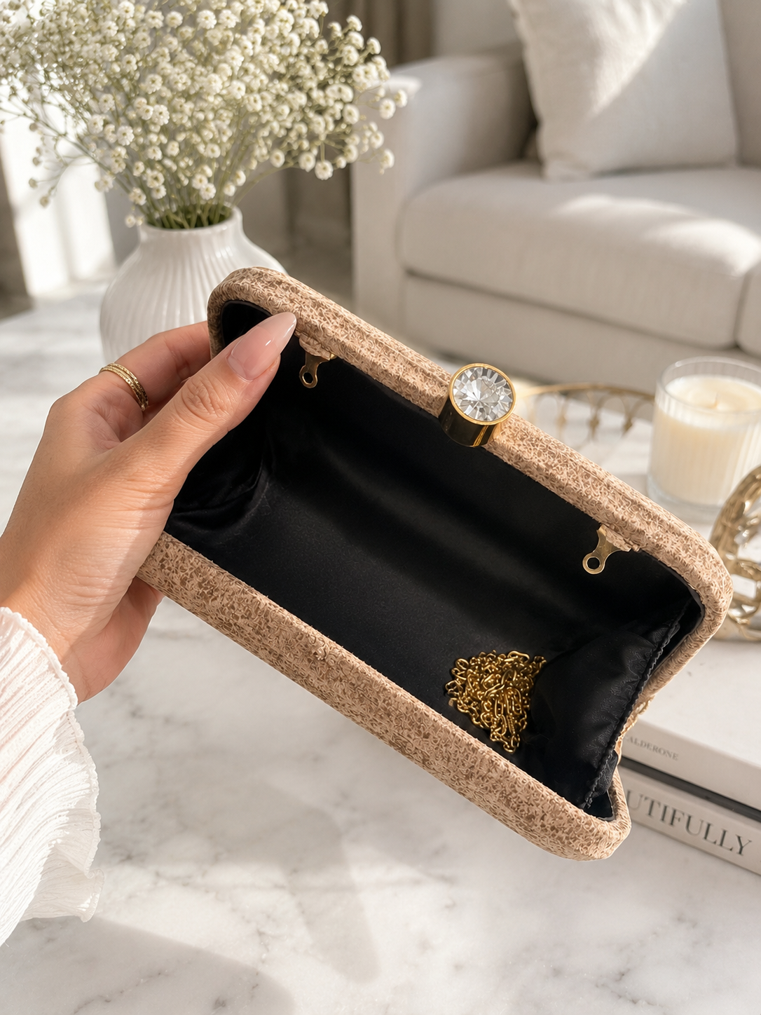 Sabya Inspired Premium Clutch with Detachable Chain
