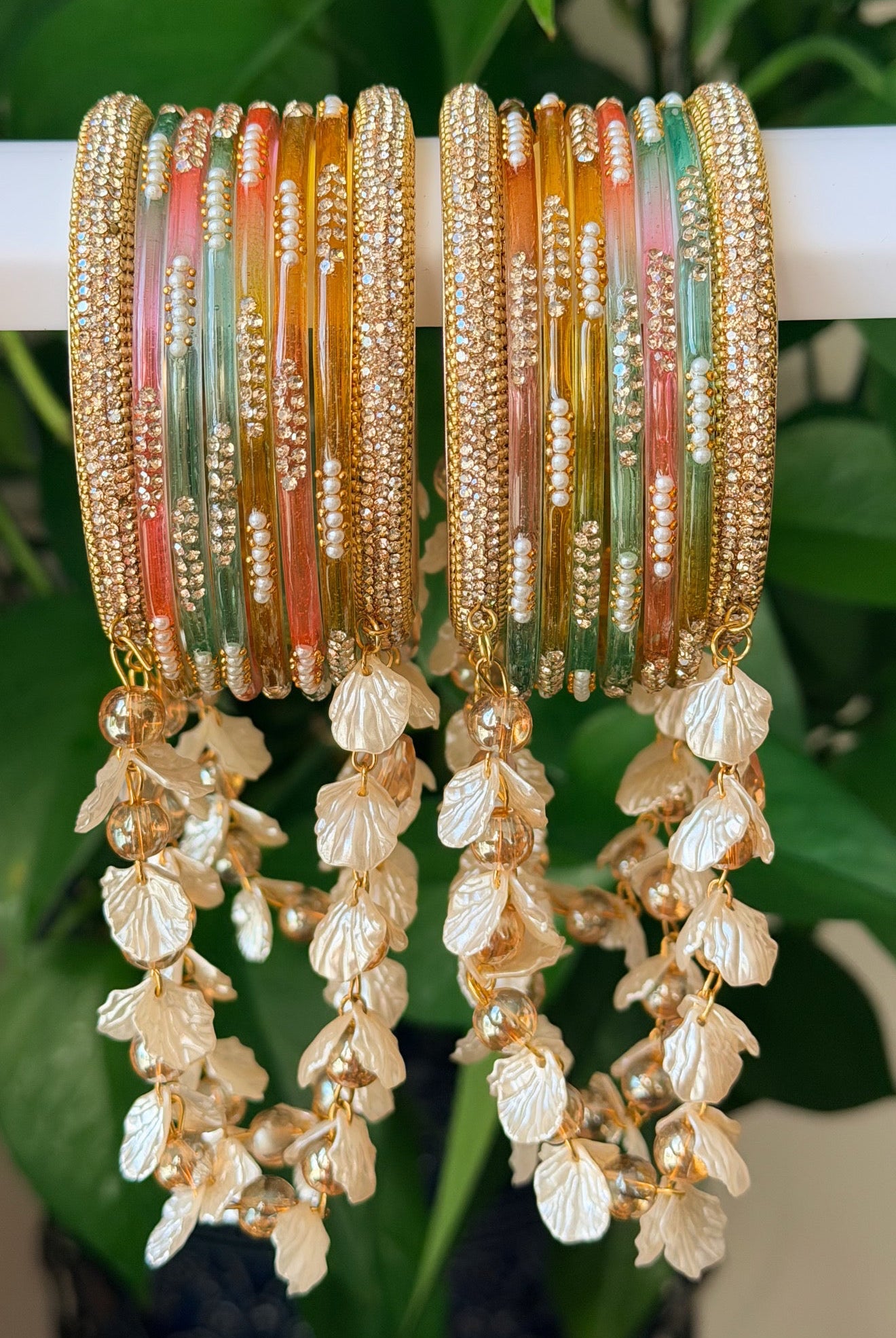 Sumaira Hanging Style Glass Bangle Set