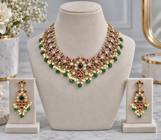Suman Premium Victorian Style Necklace Set
