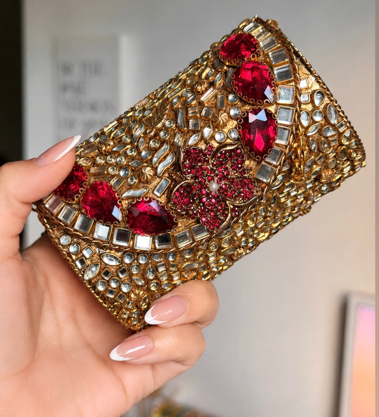 Naina Kundan Mini Clutch