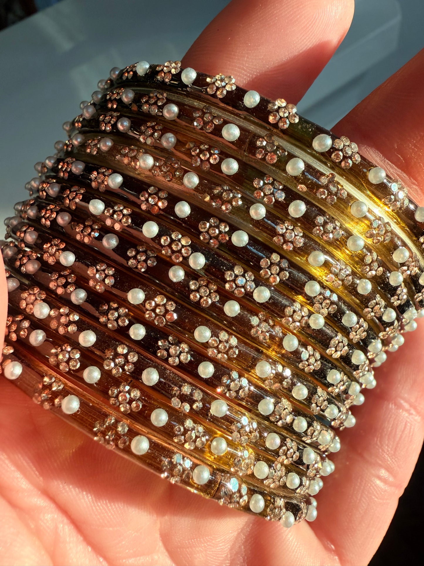 Sonal Pearl Glass Bangle Set