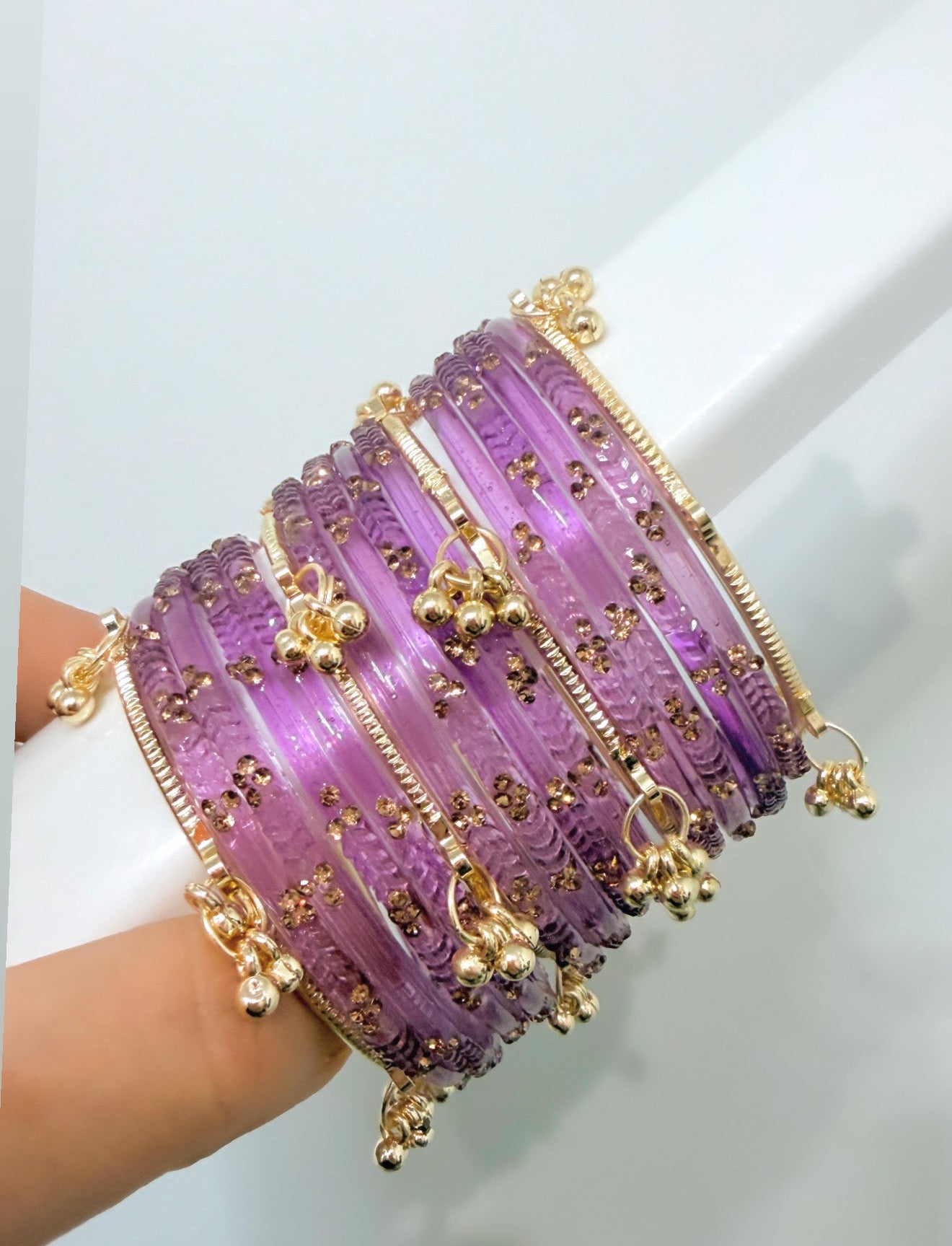 Tanya Raindrop Bangles with Kashmiri Bangles