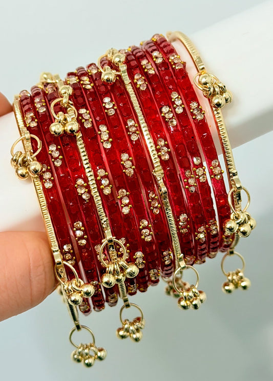 Mehreen Raindrop Bangle Set with Kashmiri Bangles