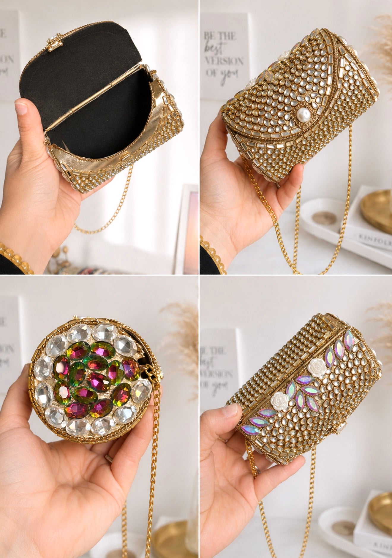 Naina Kundan Mini Clutch