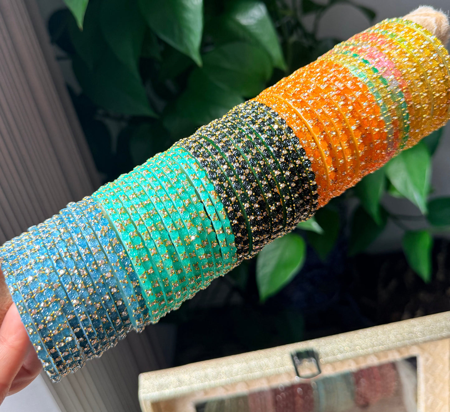 Tania Flower Glass Bangle Box