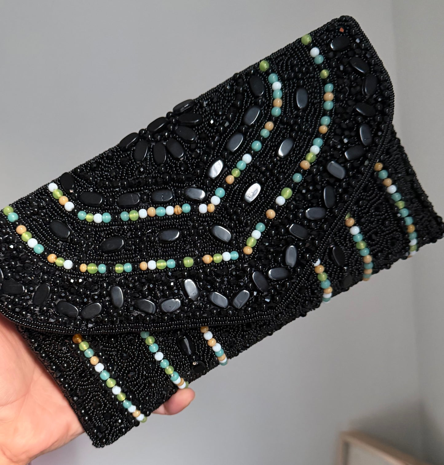 Simran Premium Quality Pearl Embroidered Beaded Clutch
