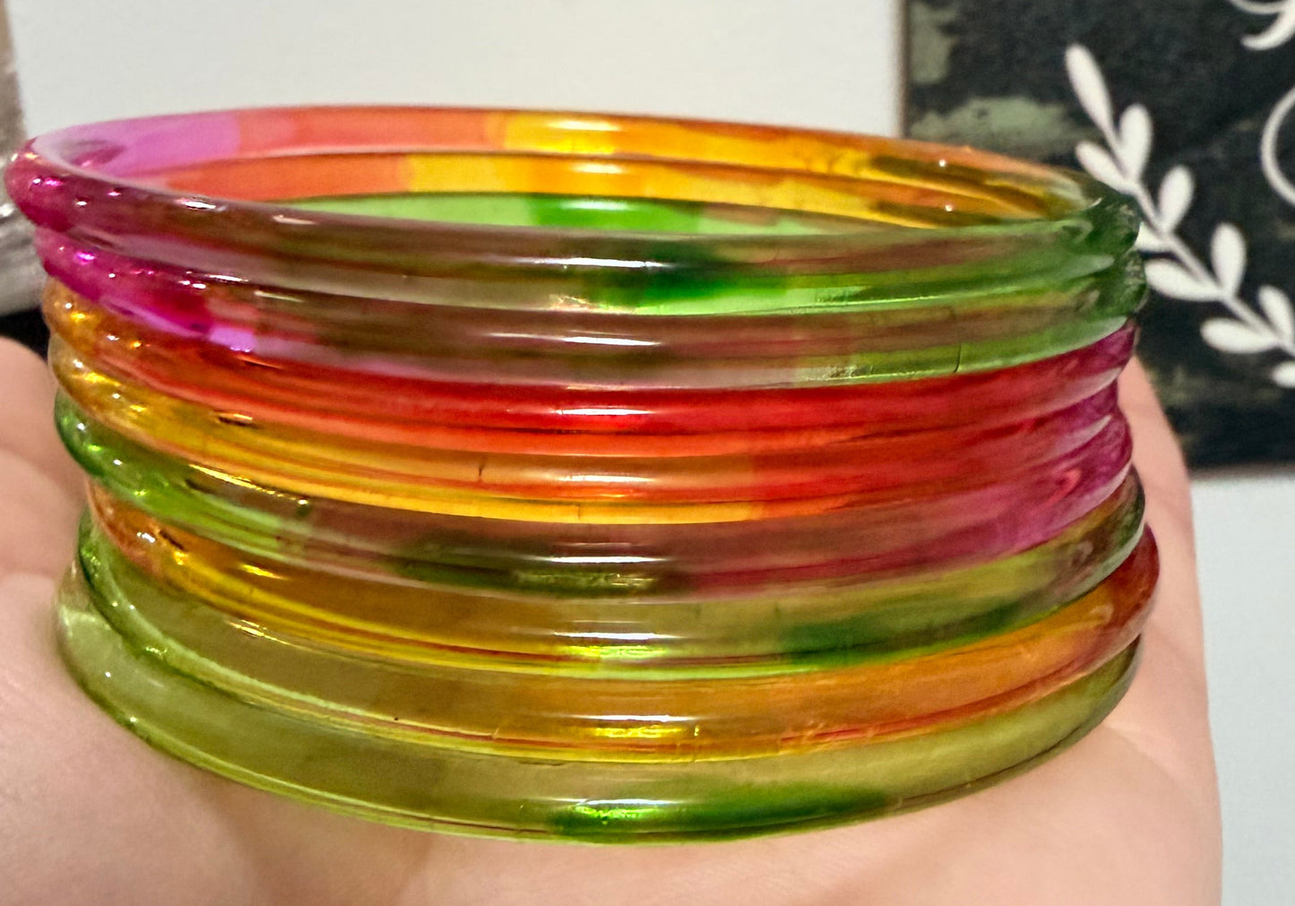 Sophia Glossy Glass Bangle Set