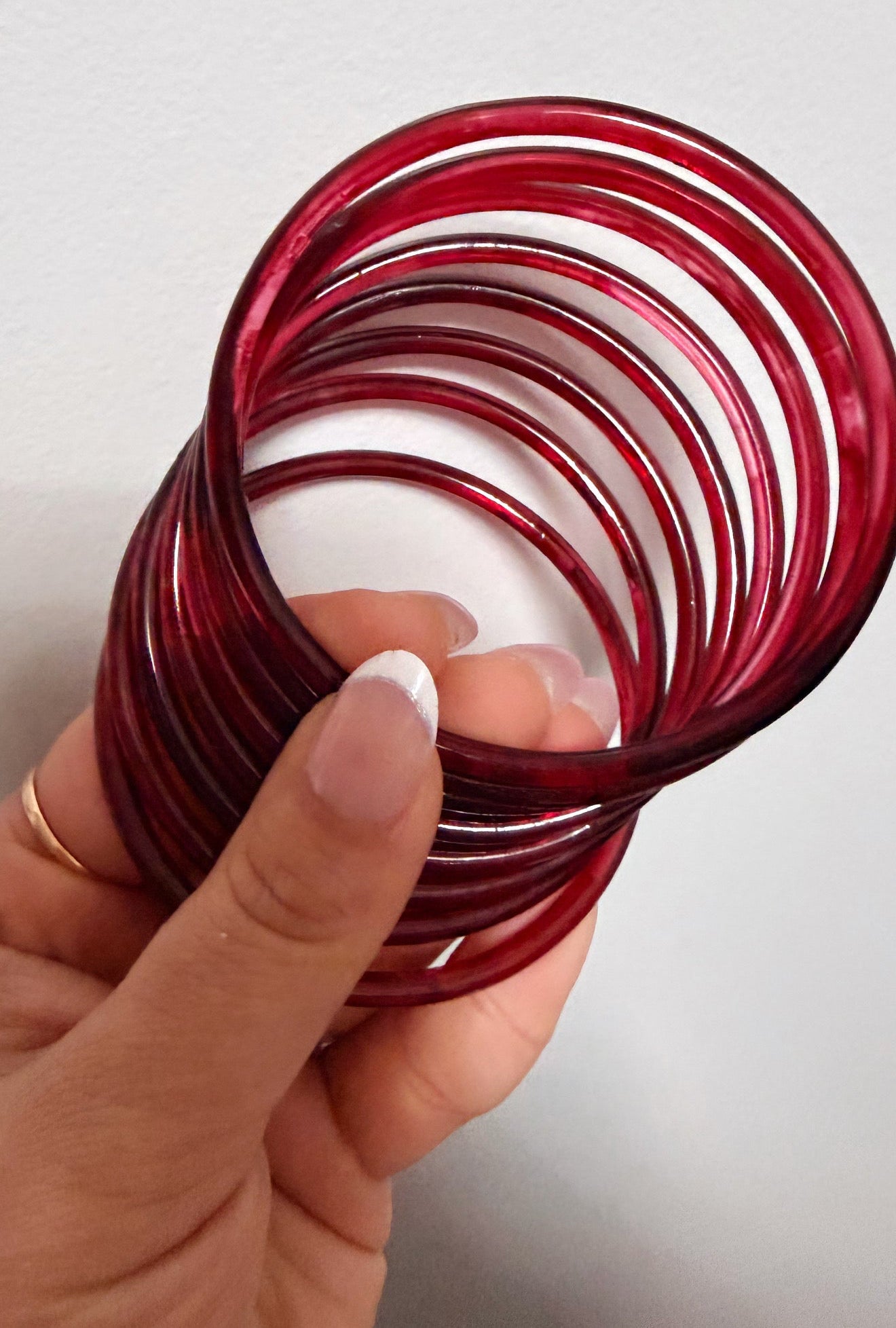Sophia Glossy Glass Bangle Set