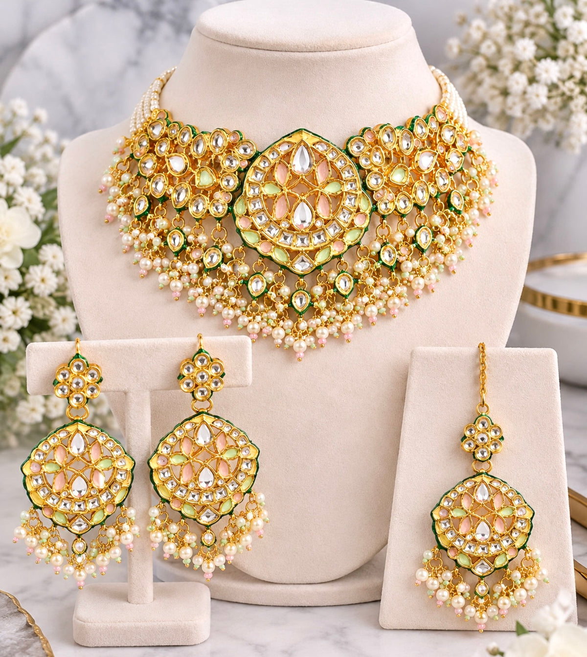 Thakkar Kundan Premium Quality Necklace Set