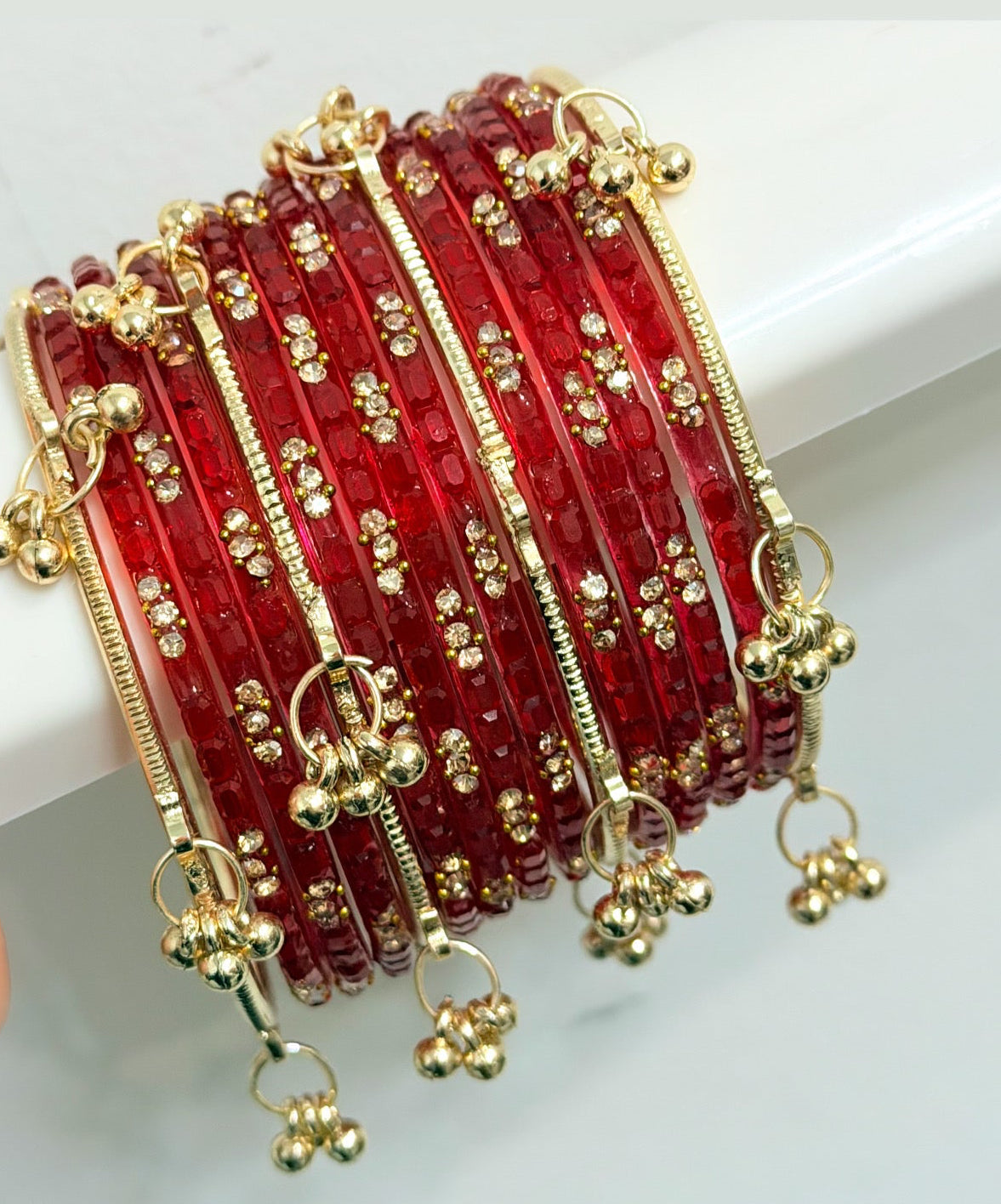 Mehreen Raindrop Bangle Set with Kashmiri Bangles