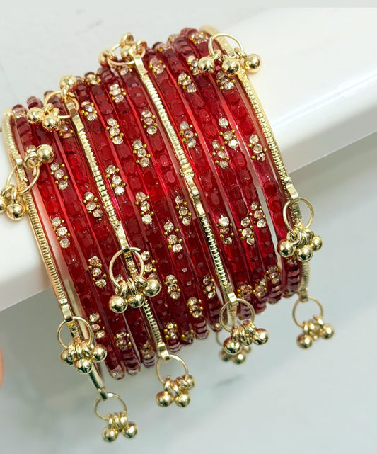 Mehreen Raindrop Bangle Set with Kashmiri Bangles