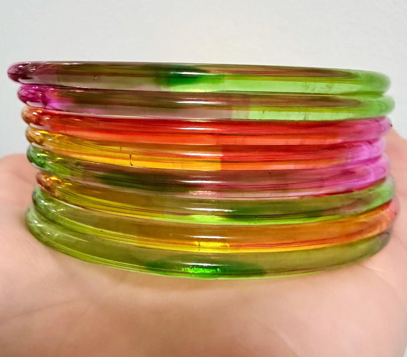 Sophia Glossy Glass Bangle Set