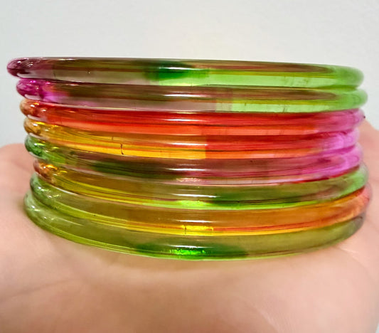 Sophia Glossy Glass Bangle Set