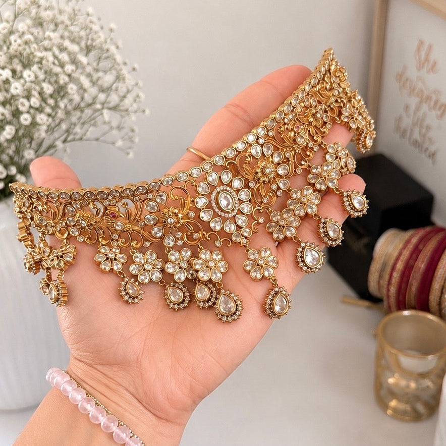 Simran Premium Gold Plated Choker Set