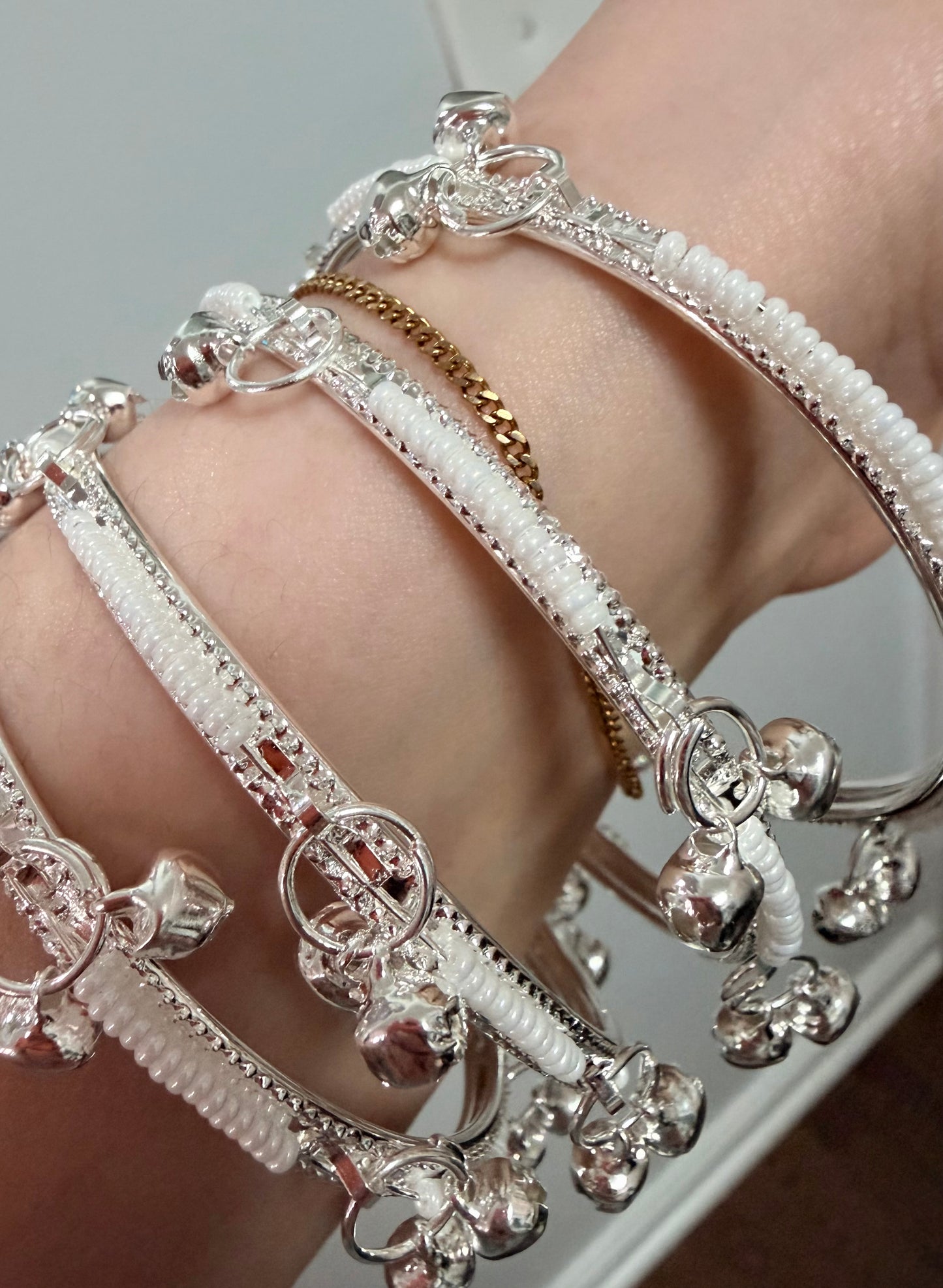 Silver Pearl Kashmiri Bangles