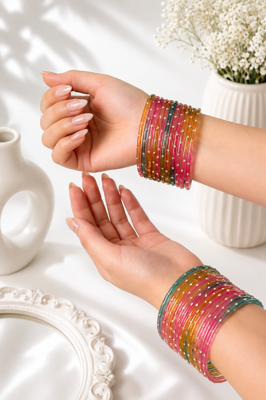 Sophia Glass Bangle Set