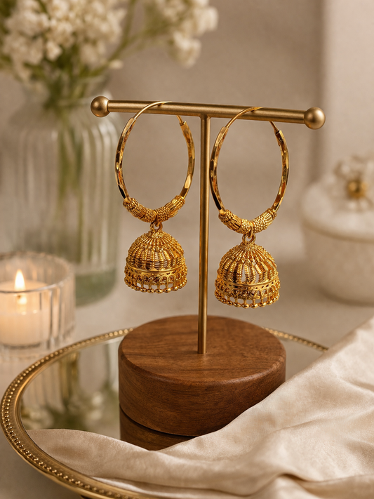 Ashnoor Gold Plated Jhumkis