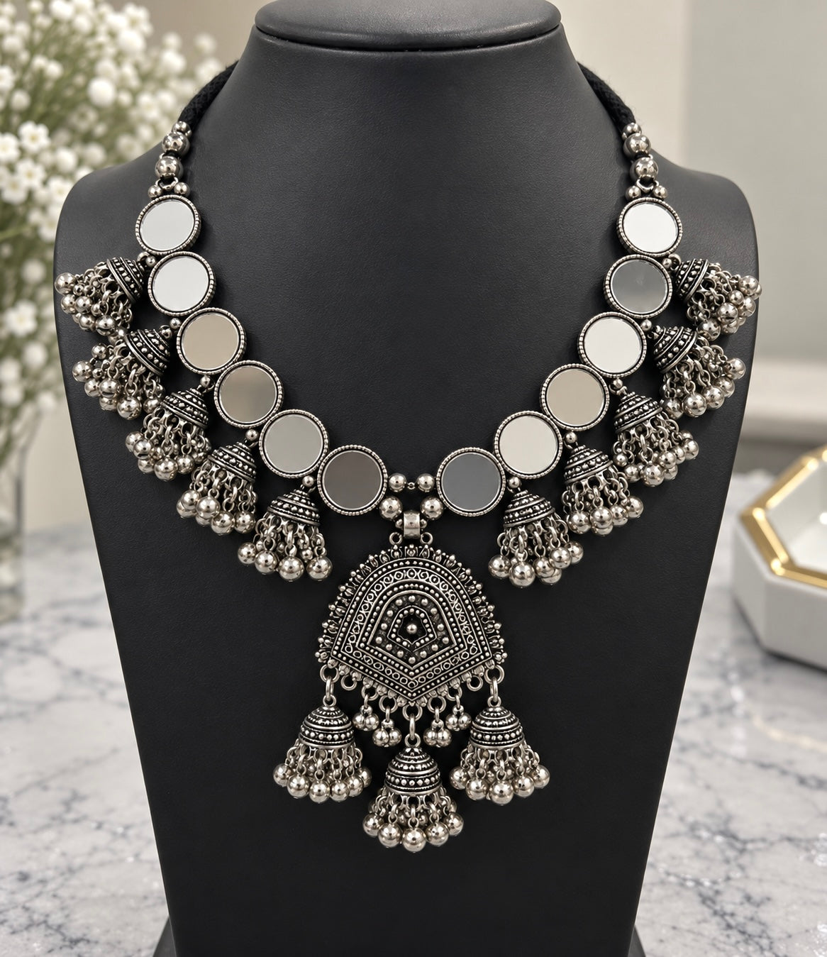 Simran Oxidized Necklace Set