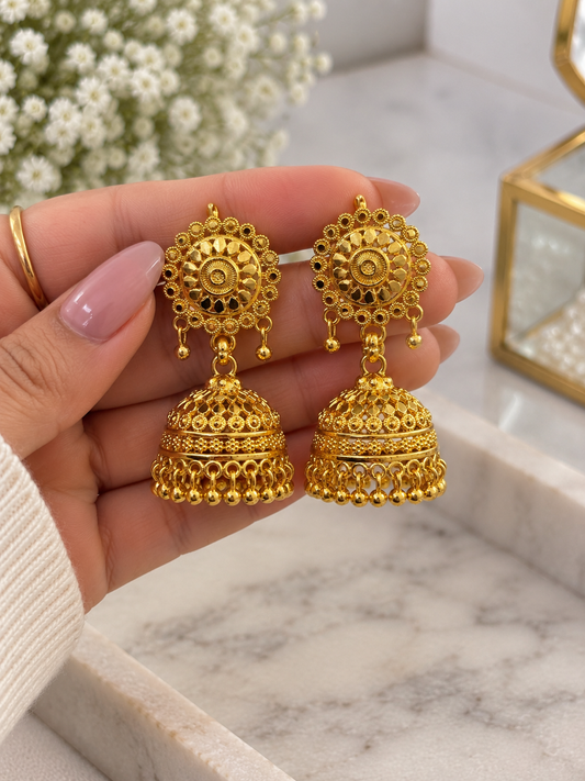 Anika Gold Plated Jhumkis