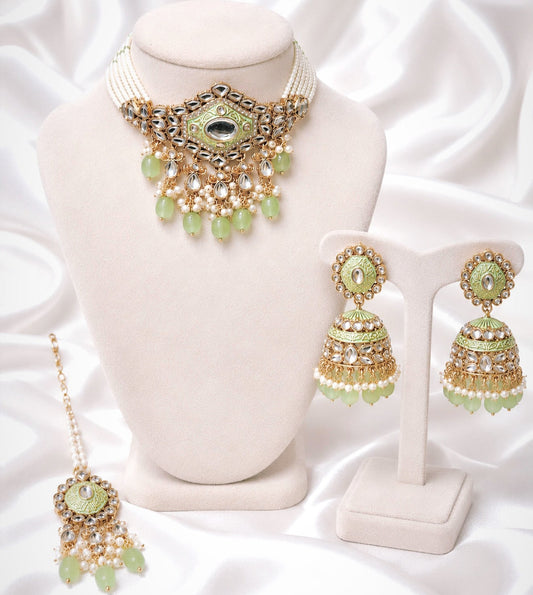 Ariya Necklace Set With Jhumkis